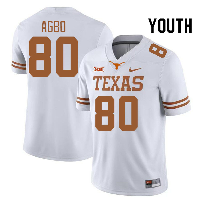 Youth #80 Malik Agbo Texas Longhorns College Football Jerseys Stitched Sale-Black
